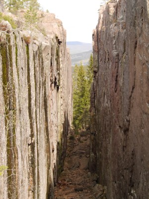 Looking down on the gorge and out to sea