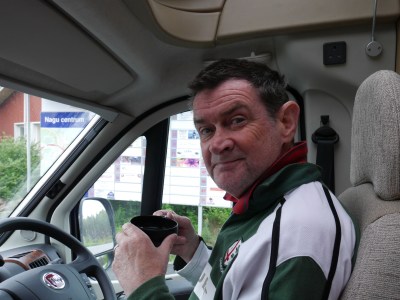 Coffee, No James drinking coffee whilst waiting for said ferry.