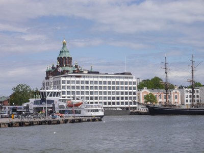 View of Russian Orthadox  church with Aldos Av>>> building