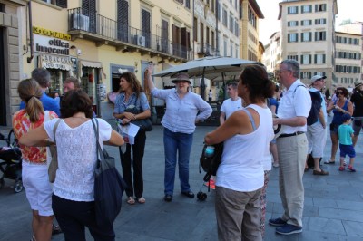With the tour guide in Florence