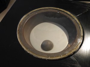 Iron ball floating in mercury. The mercury has oxidised hence its milky colour. H&S actually kicked in here - the museum covered the dish with glass as ladies kept dipping their hands in and their rings were melting!