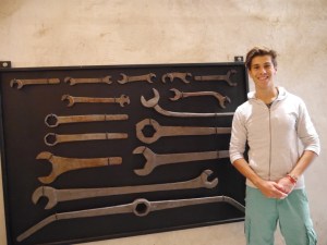 Massive wheel ... massive tools! And our lovely student guide.