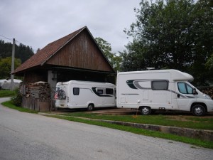 Our pitch for two nights and our new neighbours.