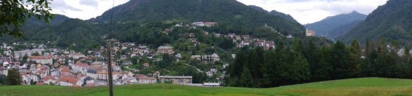 Panorama of the view on top of our hill - we had been 98m below our pitch in the mine!