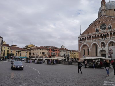 Into the main city proper and the Chuch of San Antonio on the right