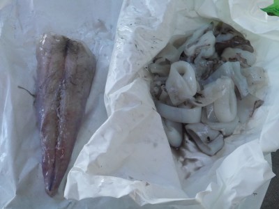 Monkfish tail and squid :)