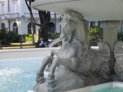 A Rimini fountain ... not often you see horses snorting from their nostrils!