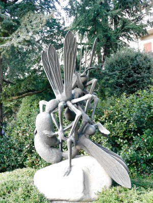 San Marino art? What are these dragonfly up to?