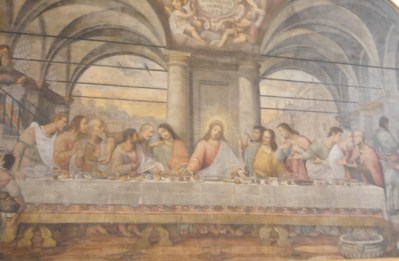 We did not pre-book to see da Vinci's Last Supper and it would have been expensive for a timed 15 min viewing .. and as he did not paint onto wet plater fresco style, it degraded in his lifetime. It has been much restored and purists argue there is little left of HIM. This is a fan's copy - next best thing!