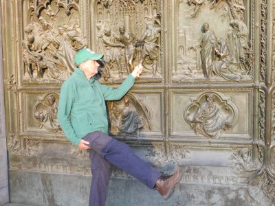 Stroke the leg for luck ... both in J's case!