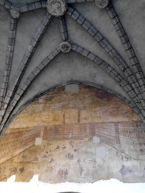 Castel nuevo main gate ... a fresco showing the Spanish court