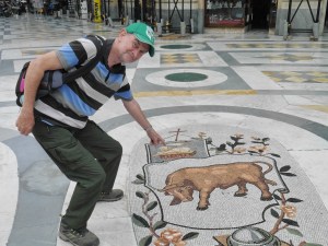 Cock and Bull!  J with his star sign.