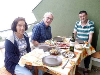 Dinner on the balcony.