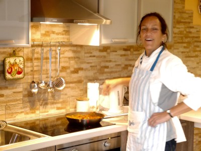 Chef at large ... in a pukka kitchen ... work space envy!