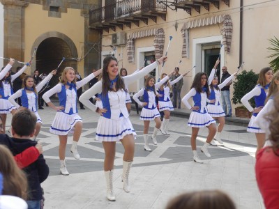We caught then end of the band and the majorettes.